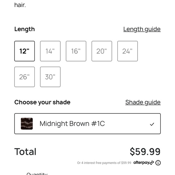 New ZALA remy Extensions 5 piece 12” 70G Midnight Brown #1C - Picture 3 of 7